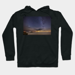 Worms Head, Rhossili Bay at Night on Gower Hoodie